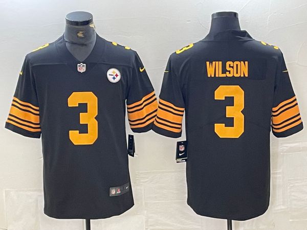 Men Pittsburgh Steelers #3 Wilson Black 2024 Nike Vapor Untouchable Limited NFL Jersey